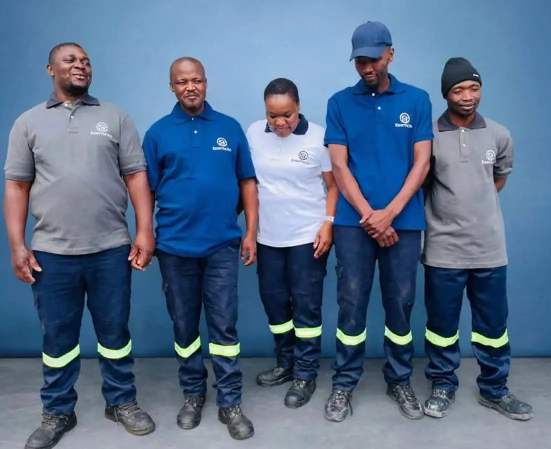 The Essentia360 team in branded uniforms